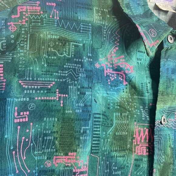 Virgin Key West Vintage Mens Shirt Size Medium Green Button Down Handmade - Picture 5 of 8